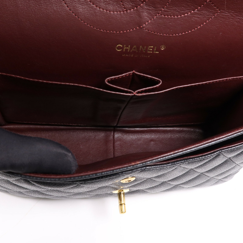 CHANEL 牛皮皮革Large Classic金扣鏈帶肩背袋-4