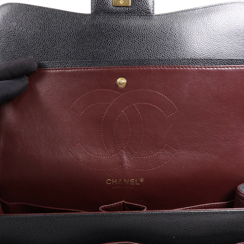 CHANEL 牛皮皮革Large Classic金扣鏈帶肩背袋-5