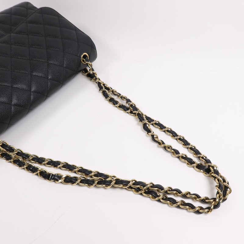 CHANEL 牛皮皮革Large Classic金扣鏈帶肩背袋-8