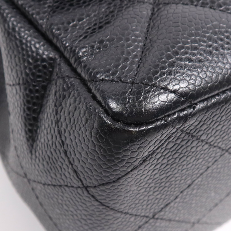 CHANEL 牛皮皮革Large Classic金扣鏈帶肩背袋-11