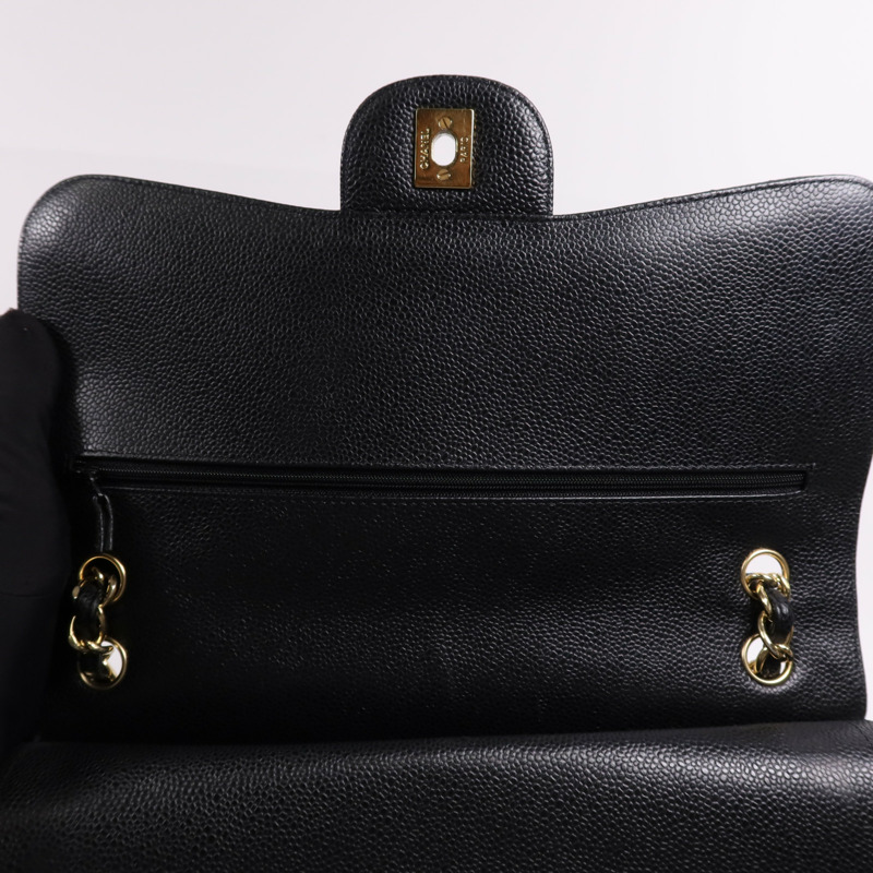 CHANEL 牛皮皮革Large Classic金扣鏈帶肩背袋-15