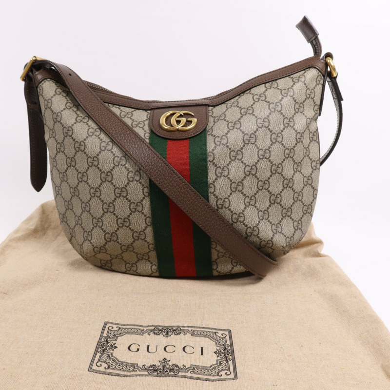 GUCCI 塗層帆布Ophidia Medium金扣肩背袋-8
