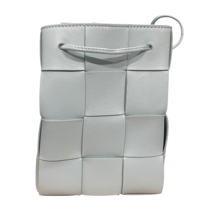 BOTTEGA VENETA 寶緹嘉 CASSETTE 粗皮革編織 皮革 方形水桶包 水藍色-2