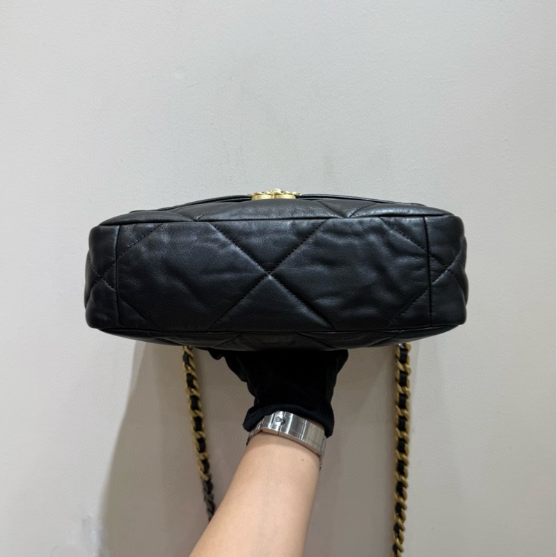 【全套帶票❤️】Chanel 19bag 小號黑色黑扣羊皮 斜挎包 單肩包-6