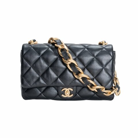 CHANEL香奈兒CC Funky Town外縫線羊皮翻蓋包