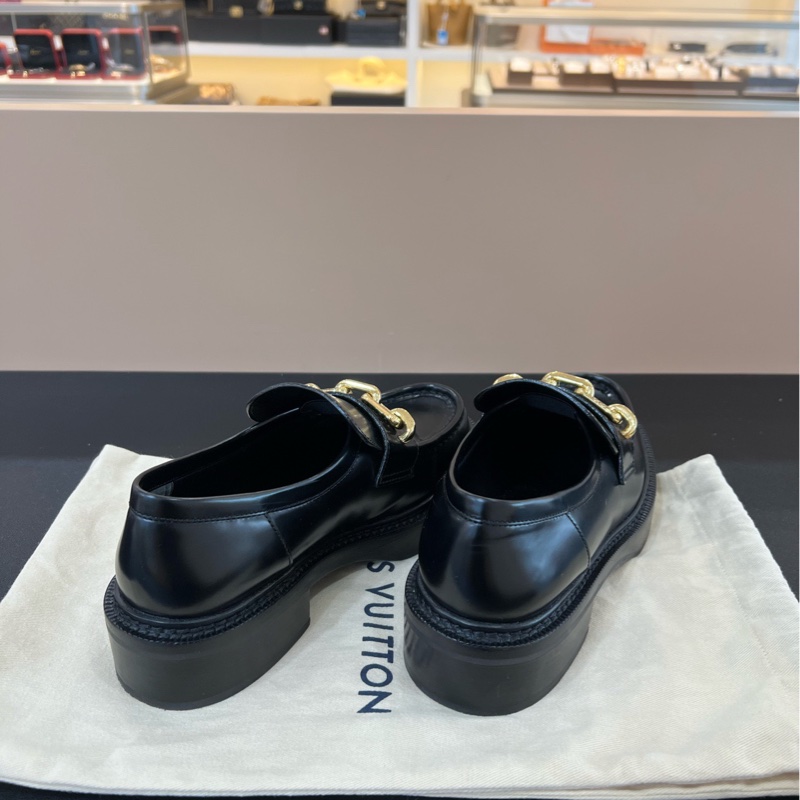 99新Lv路易威登Academy 金屬金色鏈條裝飾樂福鞋 黑色金扣 劉亦菲同款 尺碼37碼-11