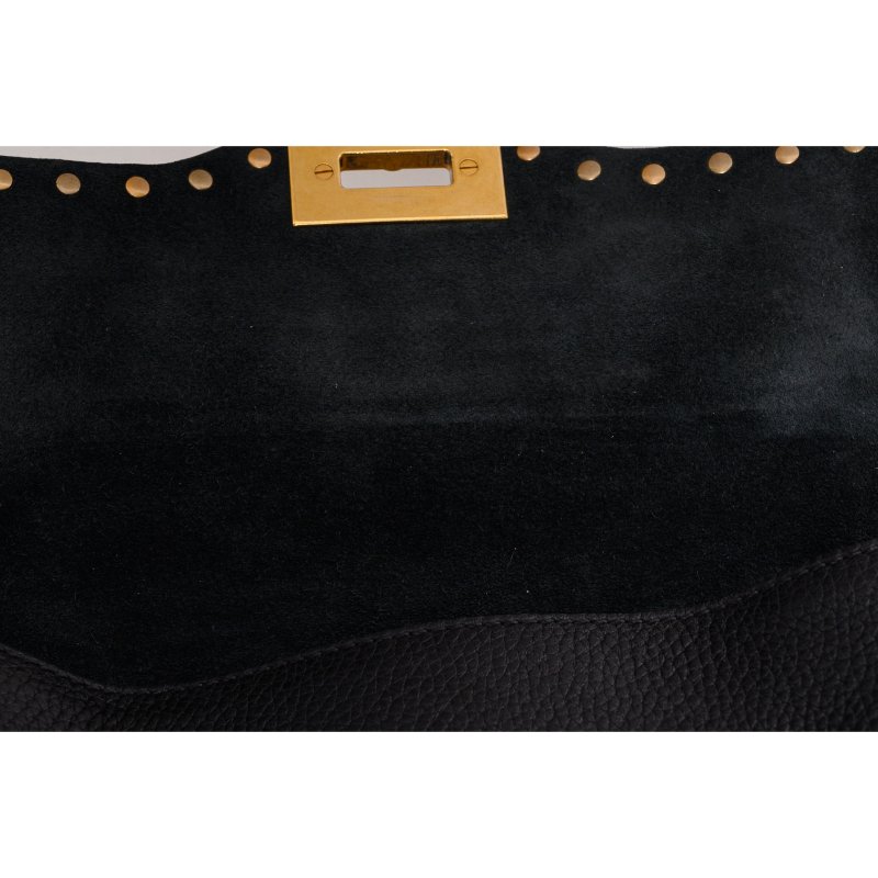 VALENTINO黑色皮革裝飾Flap Bag肩背包-6