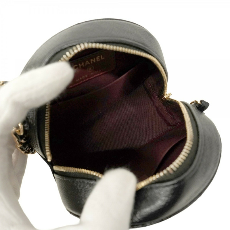 香奈兒 Matelasse 鏈條肩背包,魚子醬紋皮革,黑色,女士-3