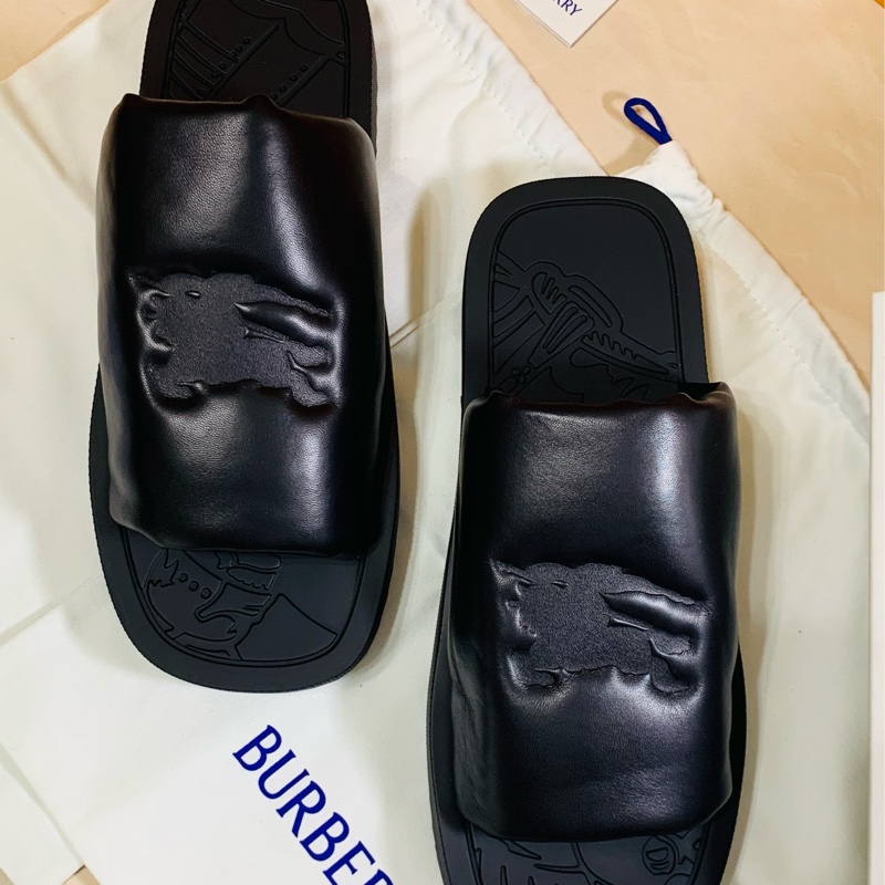 🎁全新盒裝 2024新款 Burberry 巴寶莉 皮革大戰馬厚底拖鞋(原價27500)-3