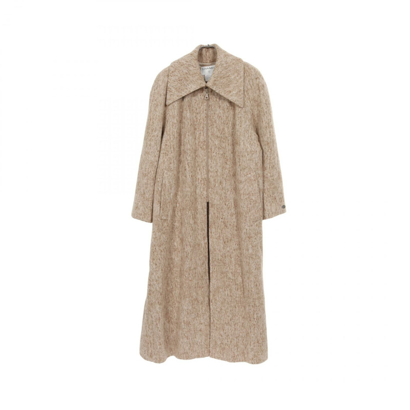 香奈兒其他羊駝毛大衣米色二手女裝-0