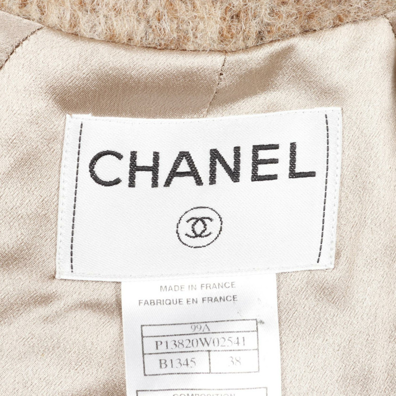 香奈兒其他羊駝毛大衣米色二手女裝-2
