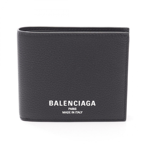 BALENCIAGA 方形折疊零錢包 8119102ABV01000 黑色皮革 全新
