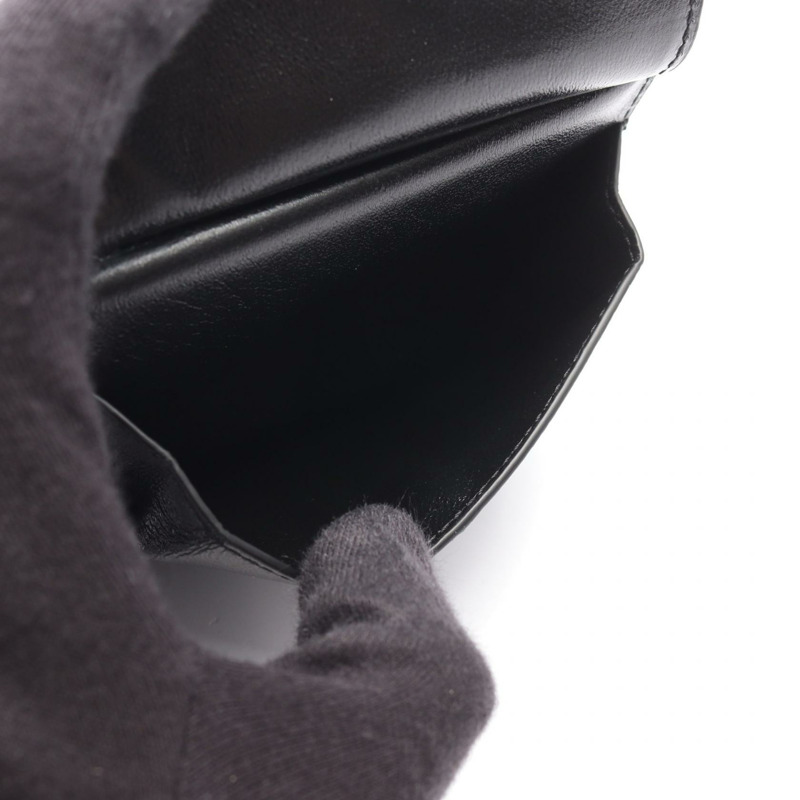 BALENCIAGA 方形折疊零錢包 8119102ABV01000 黑色皮革 全新-3