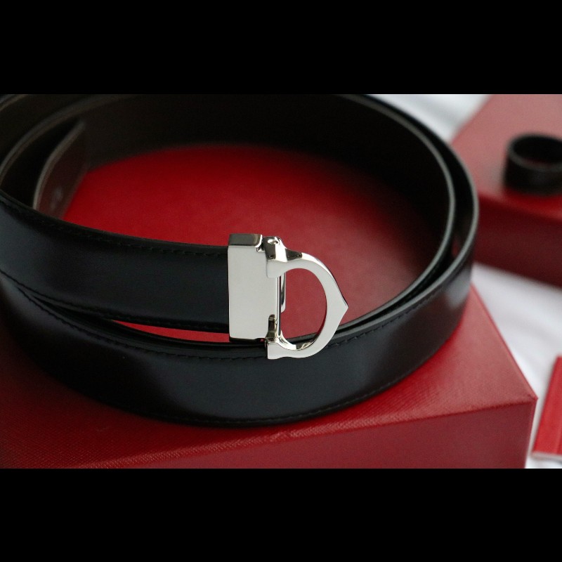 Cartier 牛皮 c字扣 黑色 腰帶 長度自由剪裁-1