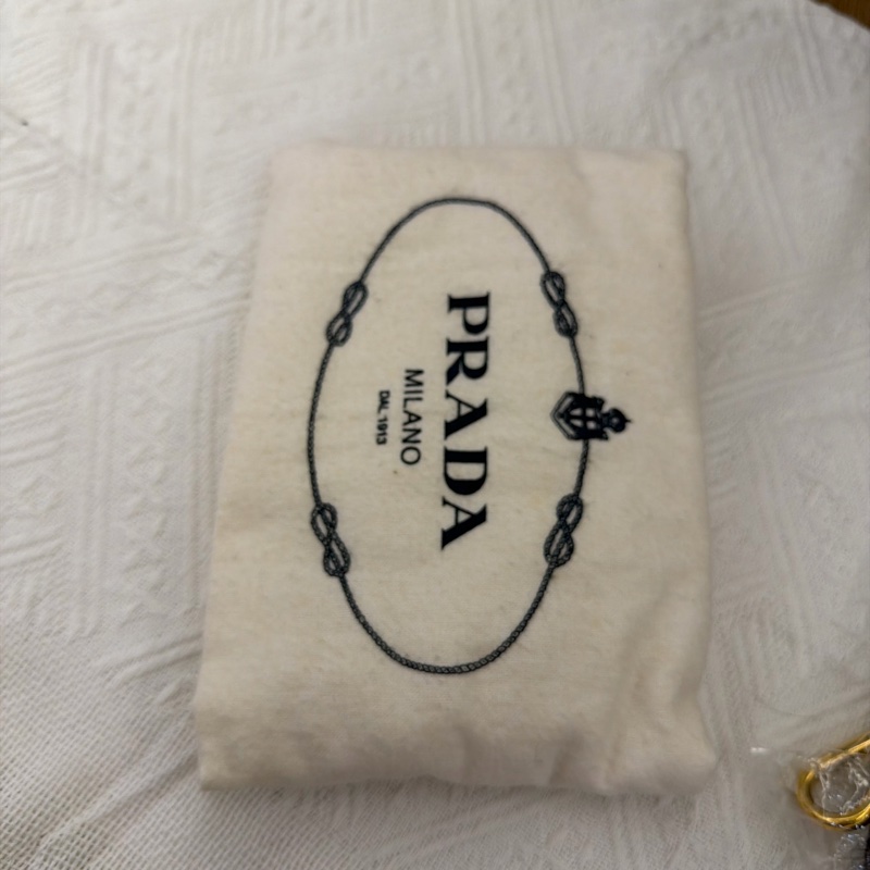 Prada尼龍黑皺摺手提斜背包-18