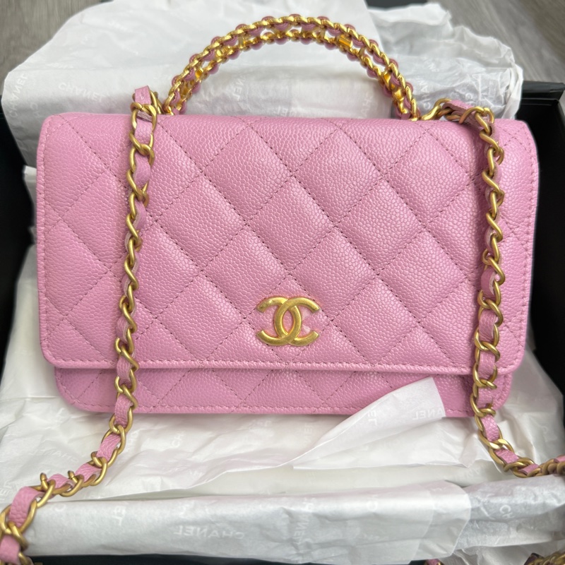 有票❤️全新Chanel 香奈儿WOC荔枝牛皮字母手柄-0