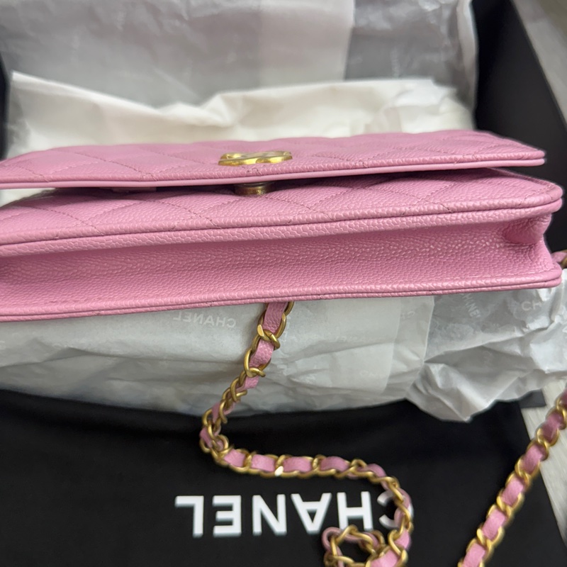 有票❤️全新Chanel 香奈儿WOC荔枝牛皮字母手柄-4