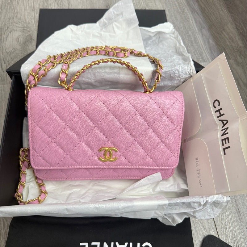 有票❤️全新Chanel 香奈儿WOC荔枝牛皮字母手柄-16