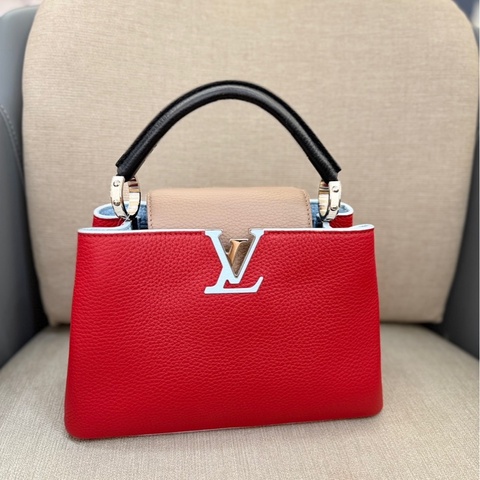 LV Capucines BB 紅三拼色手提兩用包 閒置新❤️