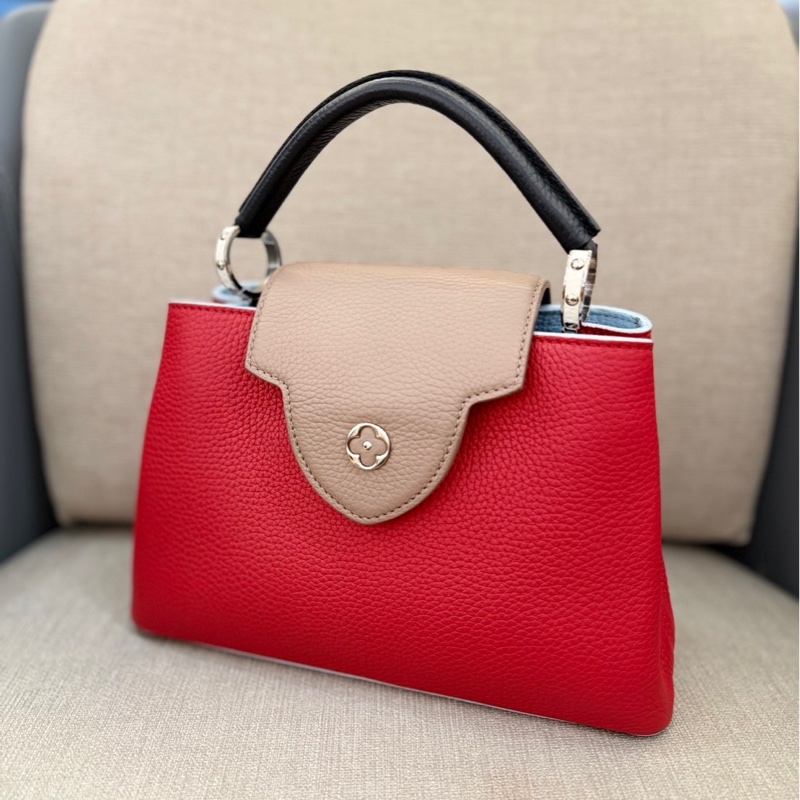 LV Capucines BB 紅三拼色手提兩用包 閒置新❤️-1