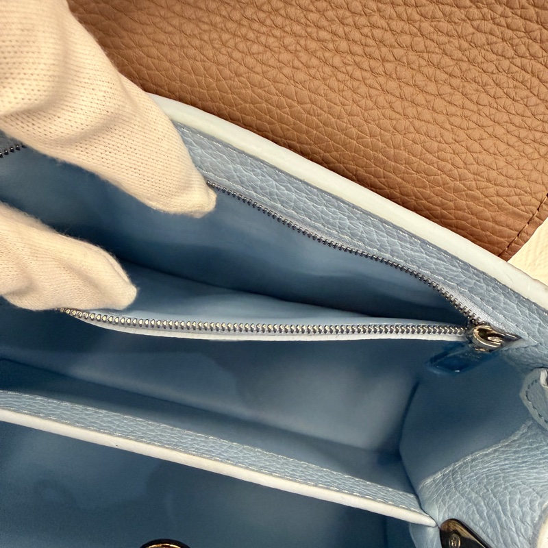 LV Capucines BB 紅三拼色手提兩用包 閒置新❤️-5