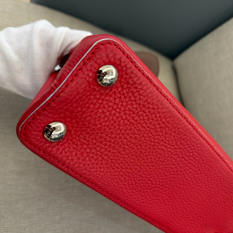 LV Capucines BB 紅三拼色手提兩用包 閒置新❤️-10