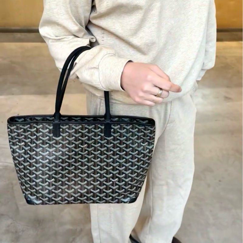 全新法國GOYARD🇫🇷黑色經典拉鏈款購物袋-3