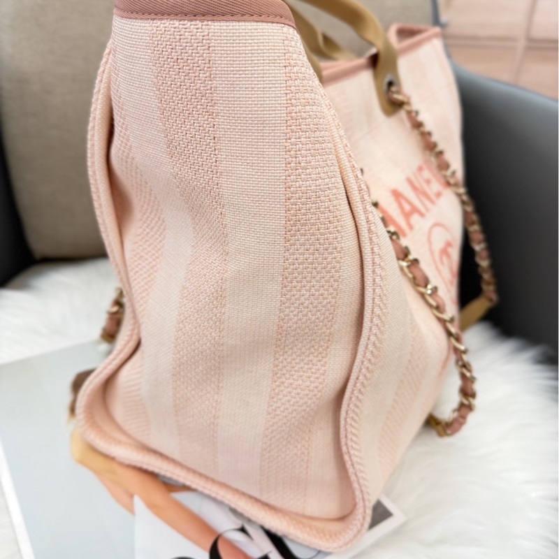 Chanel 粉色沙灘托特包 閒置新❤️-3