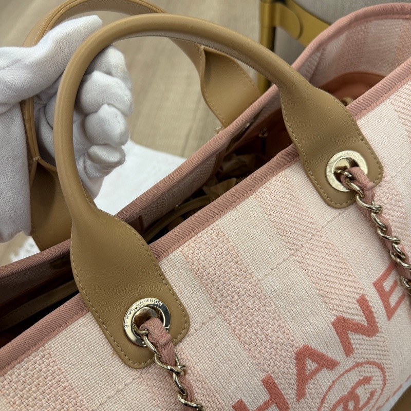 Chanel 粉色沙灘托特包 閒置新❤️-6
