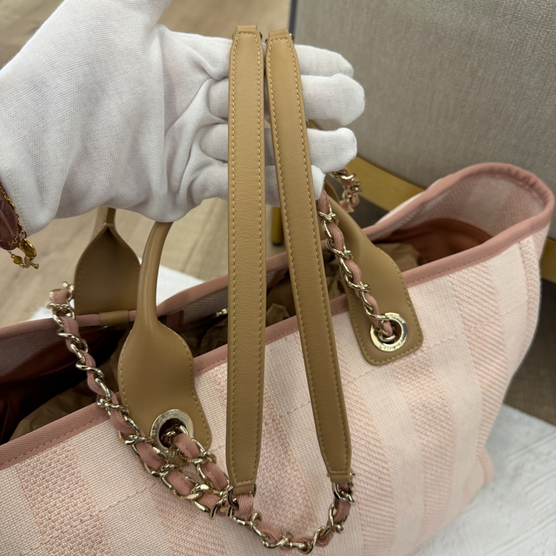 Chanel 粉色沙灘托特包 閒置新❤️-8