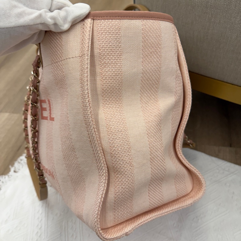 Chanel 粉色沙灘托特包 閒置新❤️-10
