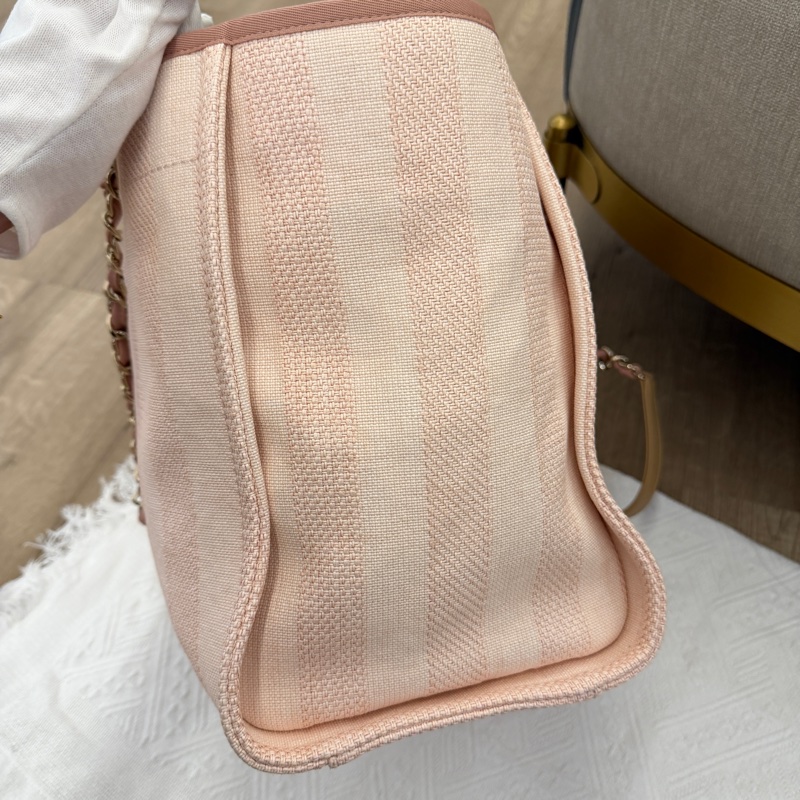 Chanel 粉色沙灘托特包 閒置新❤️-11