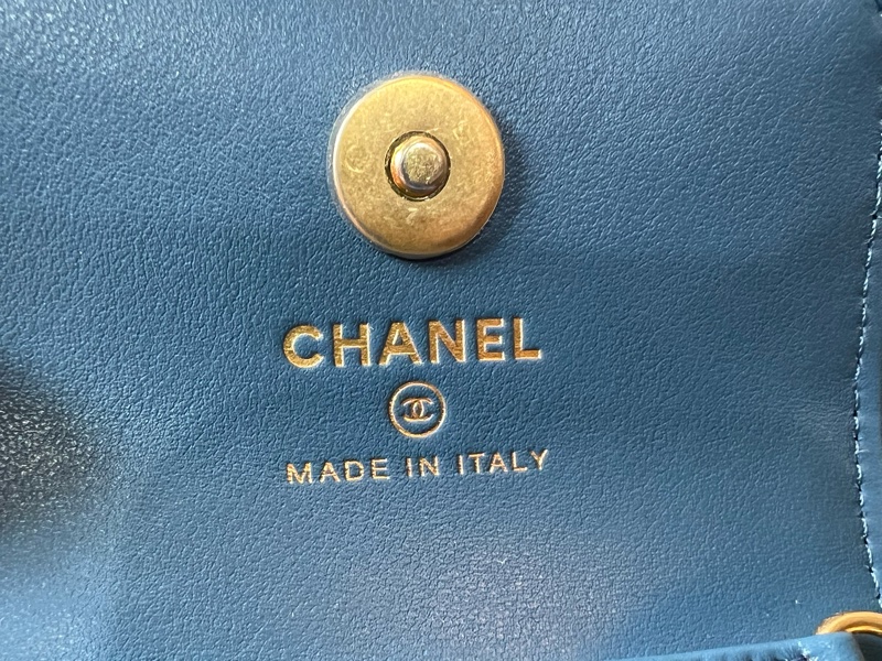 Chanel小香香奈兒牛仔布皮穿鏈斜背包（全新）-8