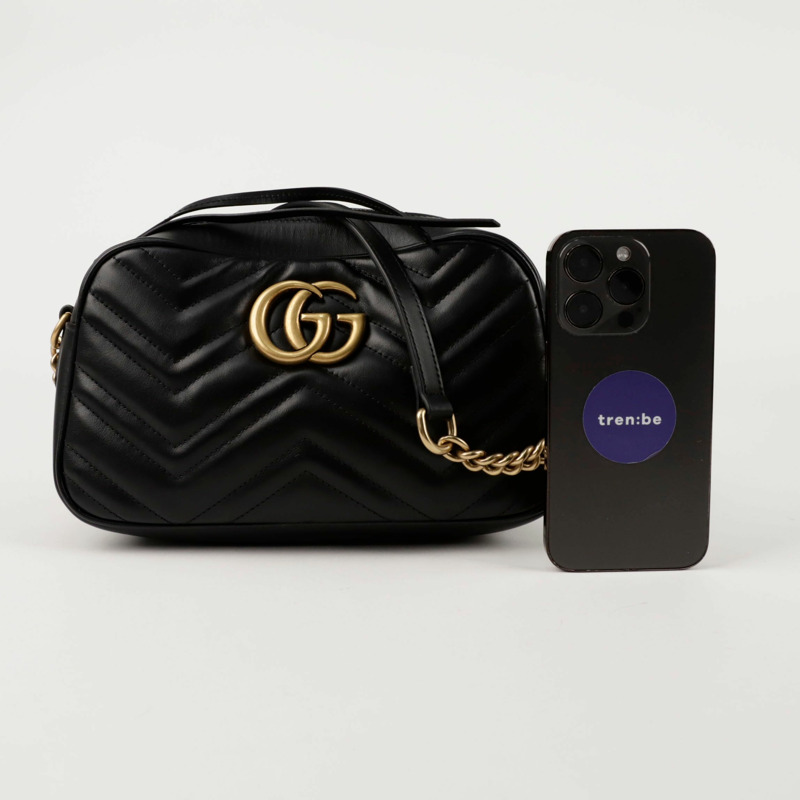 GUCCI 小號 Marmont 馬特拉塞凸紋斜背包 447632-7