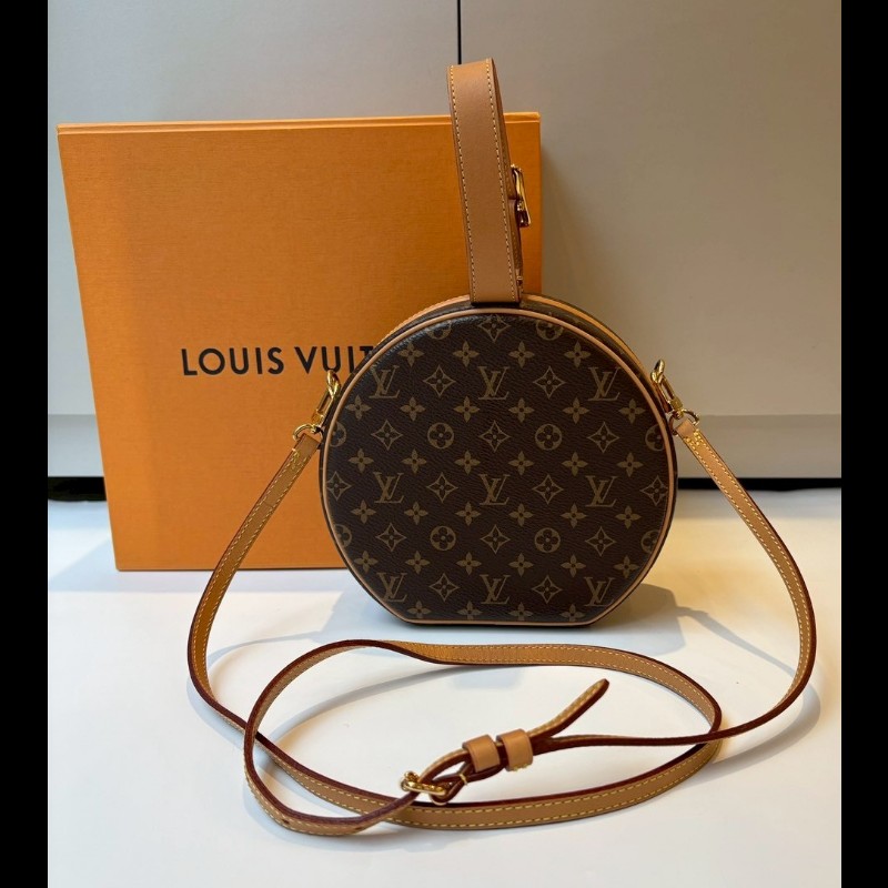 LV 老花金釦圓餅包 小帽盒包 M 43514-1