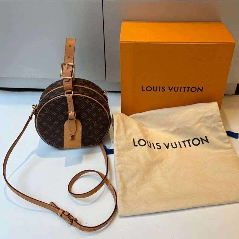 LV 老花金釦圓餅包 小帽盒包 M 43514-3