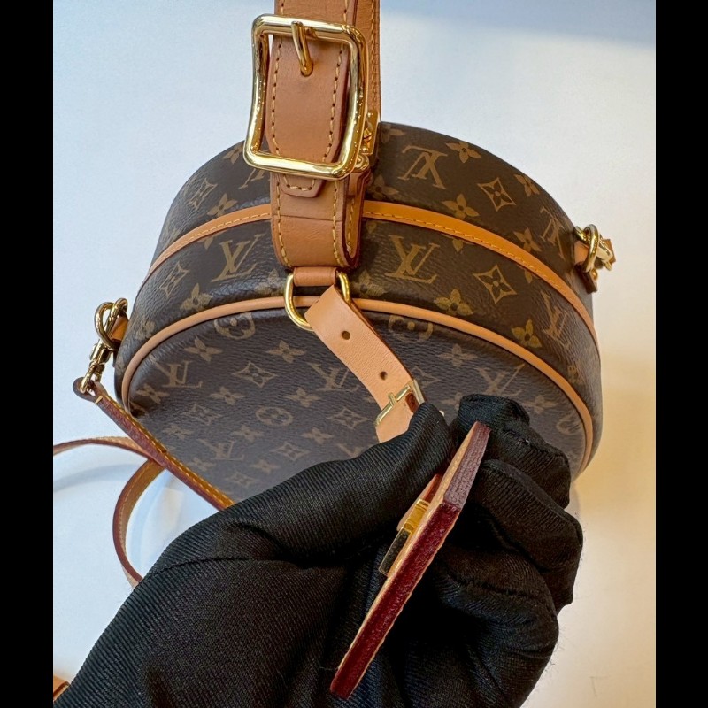 LV 老花金釦圓餅包 小帽盒包 M 43514-6