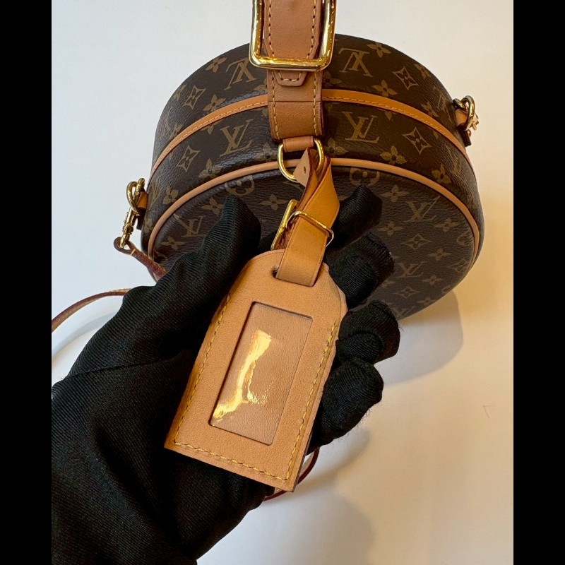 LV 老花金釦圓餅包 小帽盒包 M 43514-8