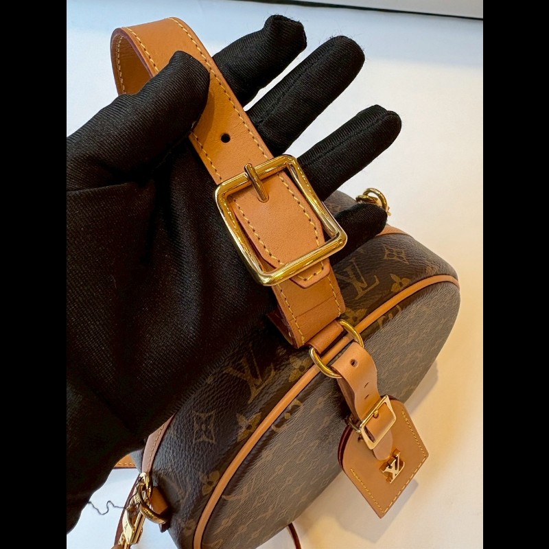 LV 老花金釦圓餅包 小帽盒包 M 43514-14