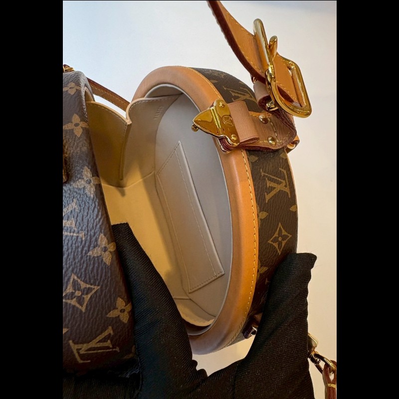 LV 老花金釦圓餅包 小帽盒包 M 43514-20