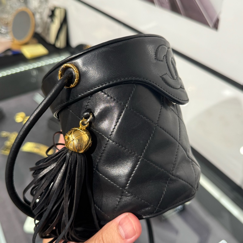 上架中🔑 Chanel vintage流蘇圓筒迷你化妝包-4