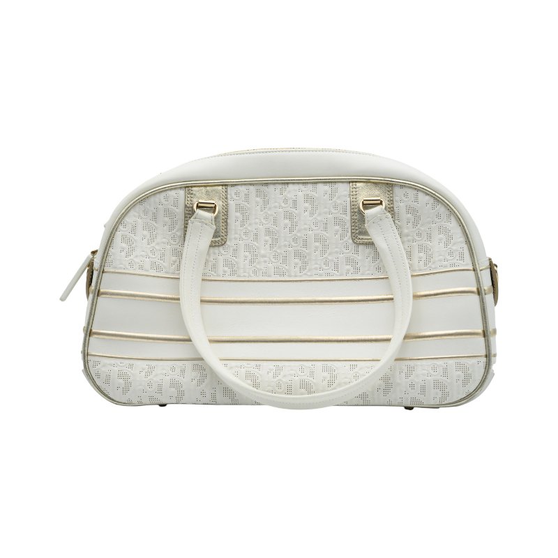 DIOR迪奥VIBE白色皮革保齡球包-1