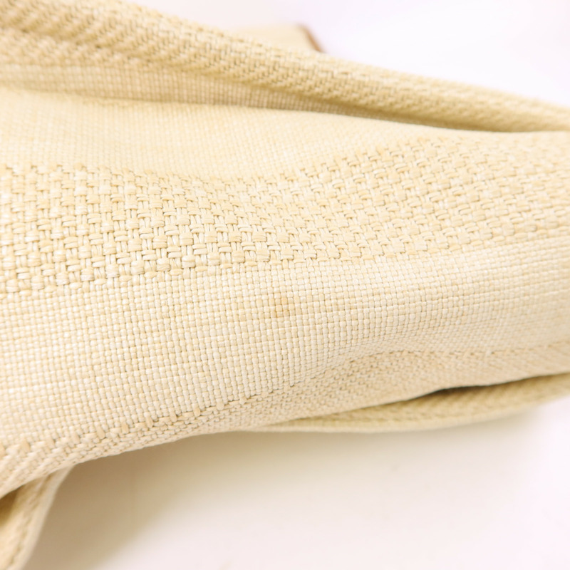 CHANEL 纖維Deauville Tote Bag金扣鏈帶肩背袋-20