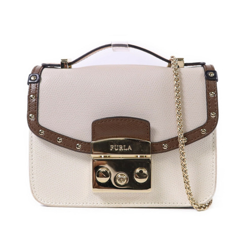 Furla 牛皮皮革Metropolis Mini Crossbody金扣手挽肩背兩用袋