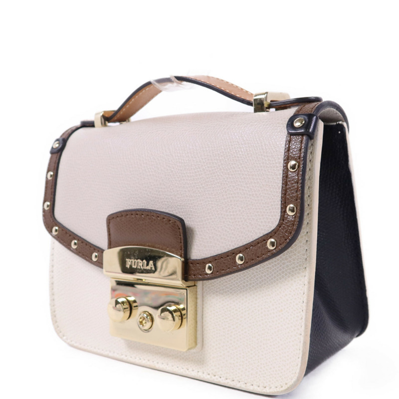 Furla 牛皮皮革Metropolis Mini Crossbody金扣手挽肩背兩用袋-2