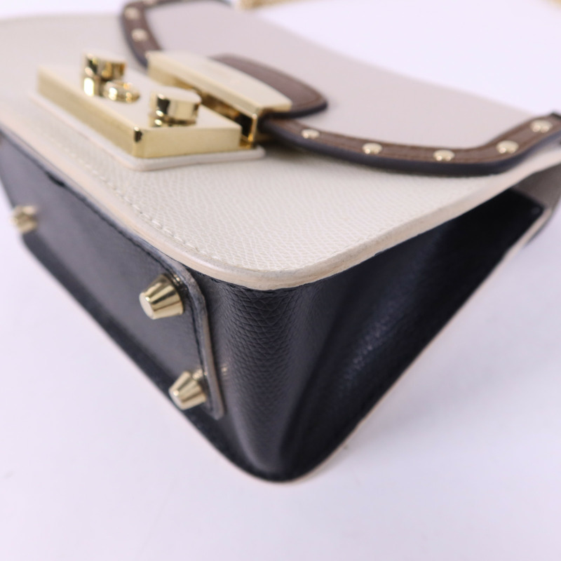Furla 牛皮皮革Metropolis Mini Crossbody金扣手挽肩背兩用袋-12