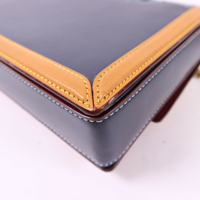 COACH 帆布/牛皮皮革Chain Shoulder Bag金扣鏈帶肩背袋-13