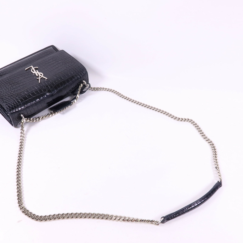 SAINT LAURENT 牛皮皮革Sunset Medium銀扣鏈帶肩背袋-5