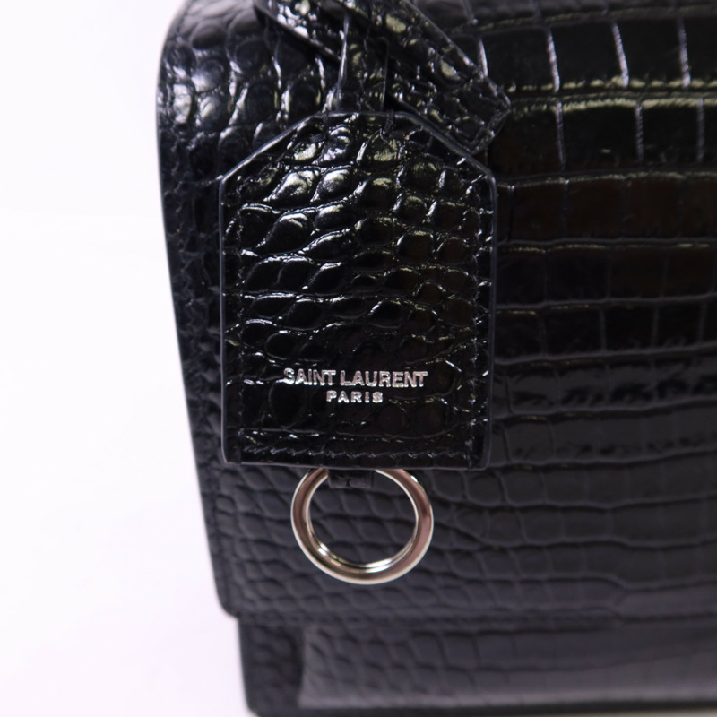 SAINT LAURENT 牛皮皮革Sunset Medium銀扣鏈帶肩背袋-12