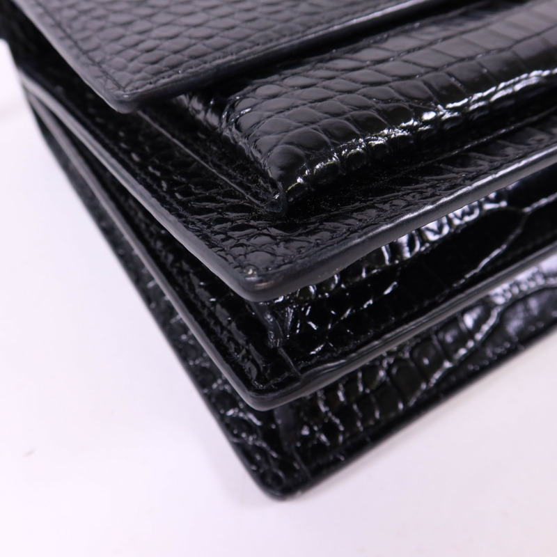 SAINT LAURENT 牛皮皮革Sunset Medium銀扣鏈帶肩背袋-14